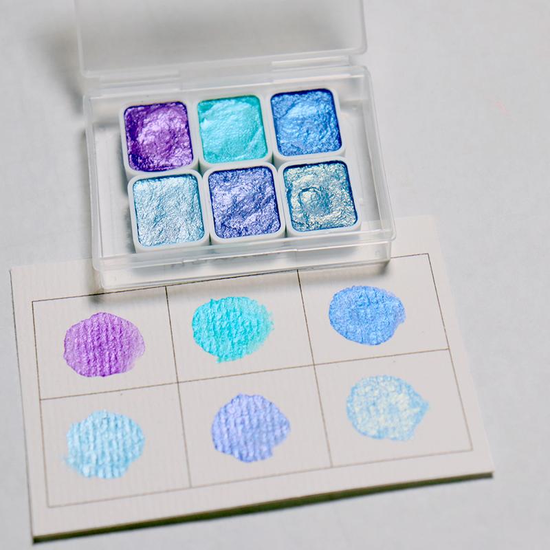 1 мл 6-цветная серия Pearl Ручной набор твердых акварельных красок Художественная роспись ногтей Декоративная акварель