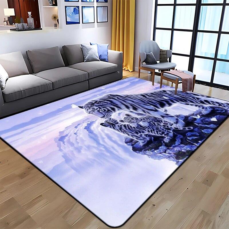 3D Printing Tiger Beauty Printed Carpet for Living Room Non-Slip Area Rug Bedroom Modern Home Decoration Yoga Mat Dropshipping