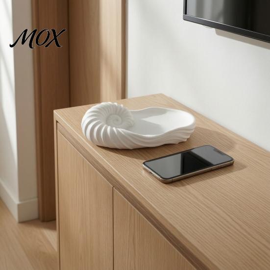 Bedroom Vanity Accessory Nautilus Storage Tray for Living Room Entryway, Ocean Theme Desktop Organizer Modern Home Decor Accents Jewelry Keys