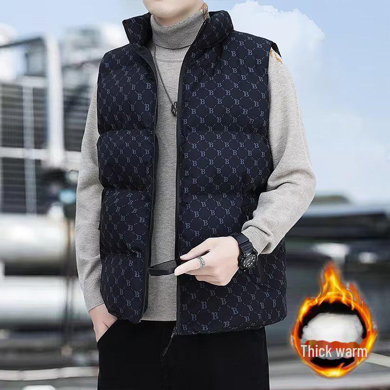 Мужской модный хлопковый жилет с воротником-стойкой - повседневная мода осень/зима