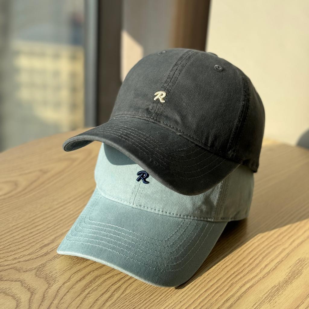New high-quality vintage R Letter logo embroidered spring/summer thin cotton soft-top baseball cap, sun protection duckbill cap