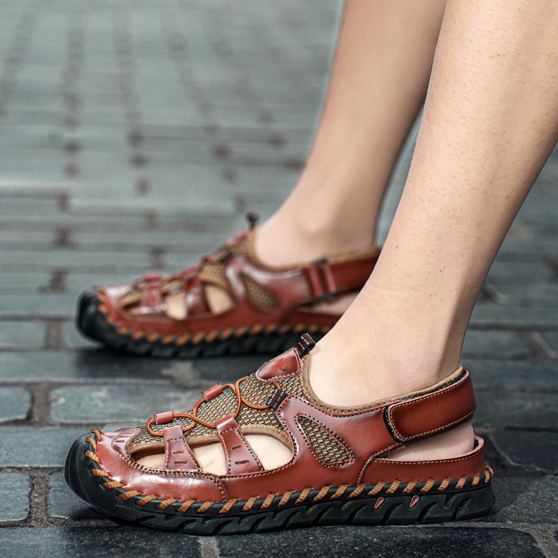 Hot Summer Men's Sandals Outdoor Mesh Sandals Soft Clogs Men Sandals Slides Handmade Dropship Sandals Roman Outdoor Slippers