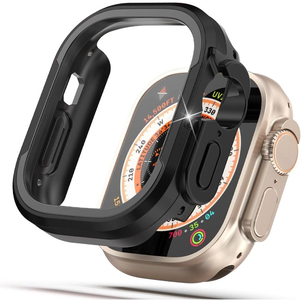 Metal Bumper Fit for Apple Watch Ultra 3 49mm Case Cover for iWatch Ultra 3/2/1 Watch Case 49mm, Matte Aluminum Bezel + Soft TPU Bumper