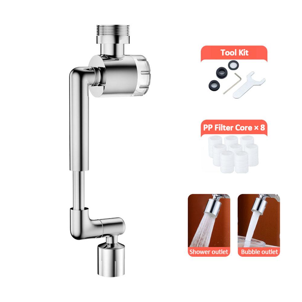 Выдвижной универсальный поворотный роботизированный манипулятор с углом поворота 1440 °, удлинитель для крана, аэратор для кухонной мойки, удлинитель для крана, 2 режима потока воды