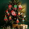 Walking Stick Ornaments 16 Pcs Christmas Lollipop Ornaments, Red Green Striped Peppermint Swirl Candy Cane Tree Hanging Decoration, Colorful
