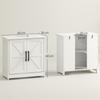 Under-sink Cabinet, Bathroom Cabinet with 2 Magnetic Barn-style Doors and Shelves, 60 x 30 x 60 cm, White