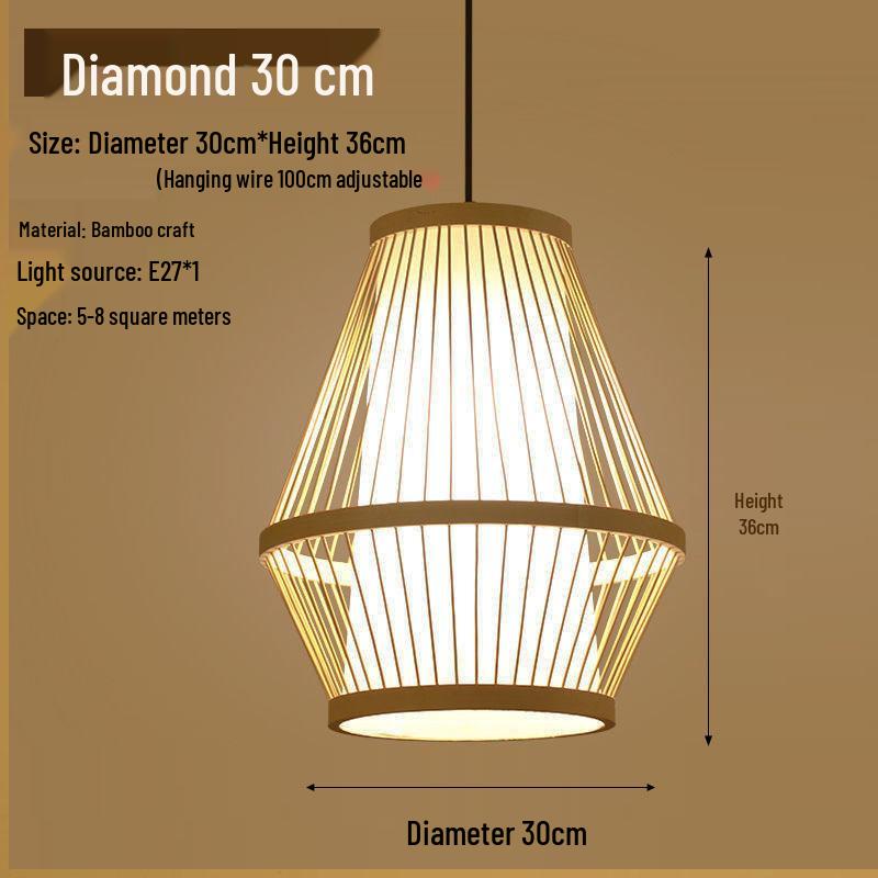 Retro Zen Bamboo Weaving Pendant Lamp for Restaurants & Teahouses