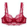 European American Sexy Lingerie: Transparent Plus Size Ultra-Thin No Sponge Lace Bra - Minimizes Large Bust, Anti-Sagging