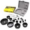11-Piece Gypsum Board Hole Saw Set with 16 Plastic Box Openers (19mm-64mm) for Ceiling Drilling