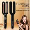 Hair Straightener Brush DualUse Travel Curling Comb 6-Setting Straightener Frizz Control Hairstyle Brush For Business Trips Home