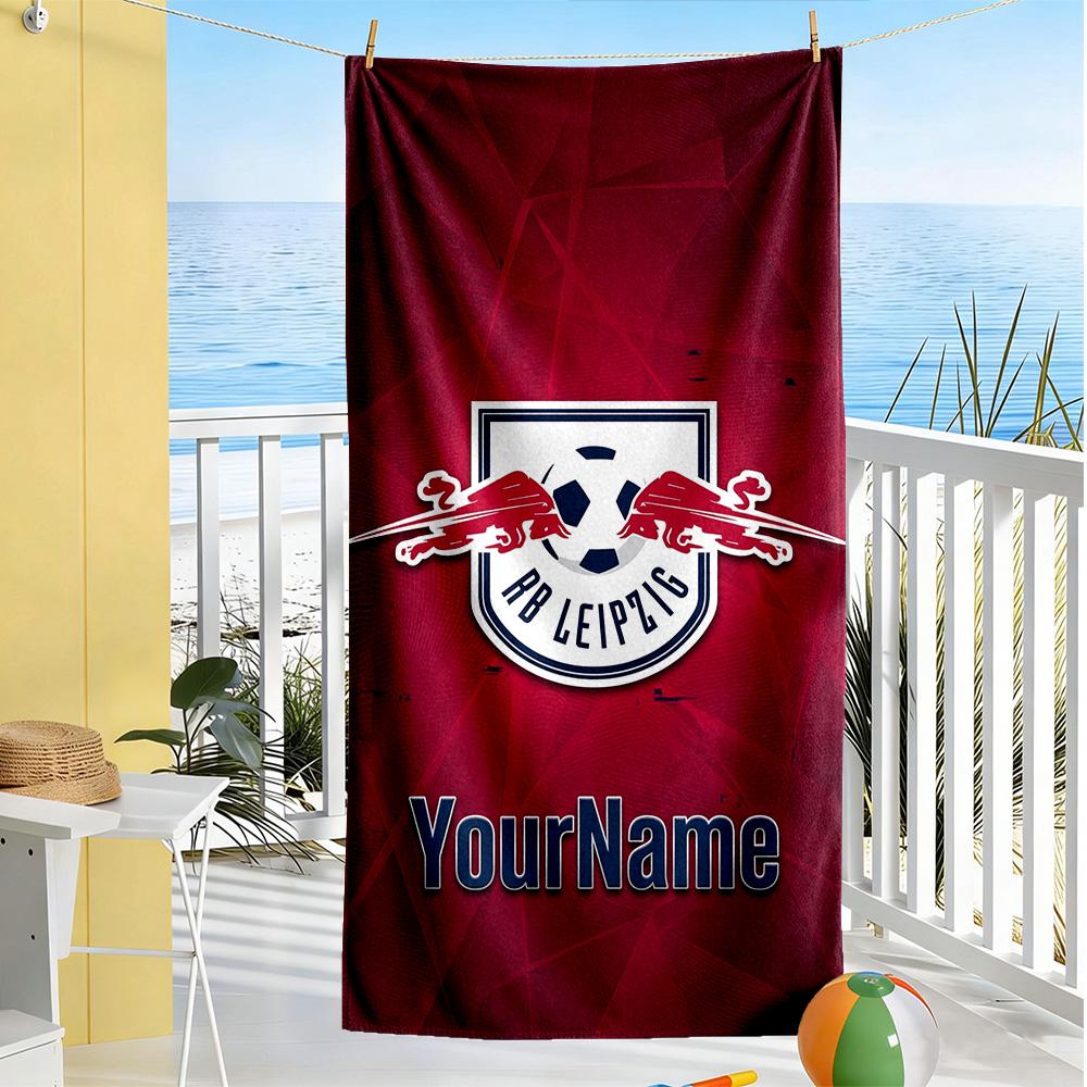 Rb Leipzig Customizable Name Beach Towel Super Soft Absorbent Ideal For Travel Outdoor Swim Pool Yoga Surf Camping Hiking Gym Gift Holiday