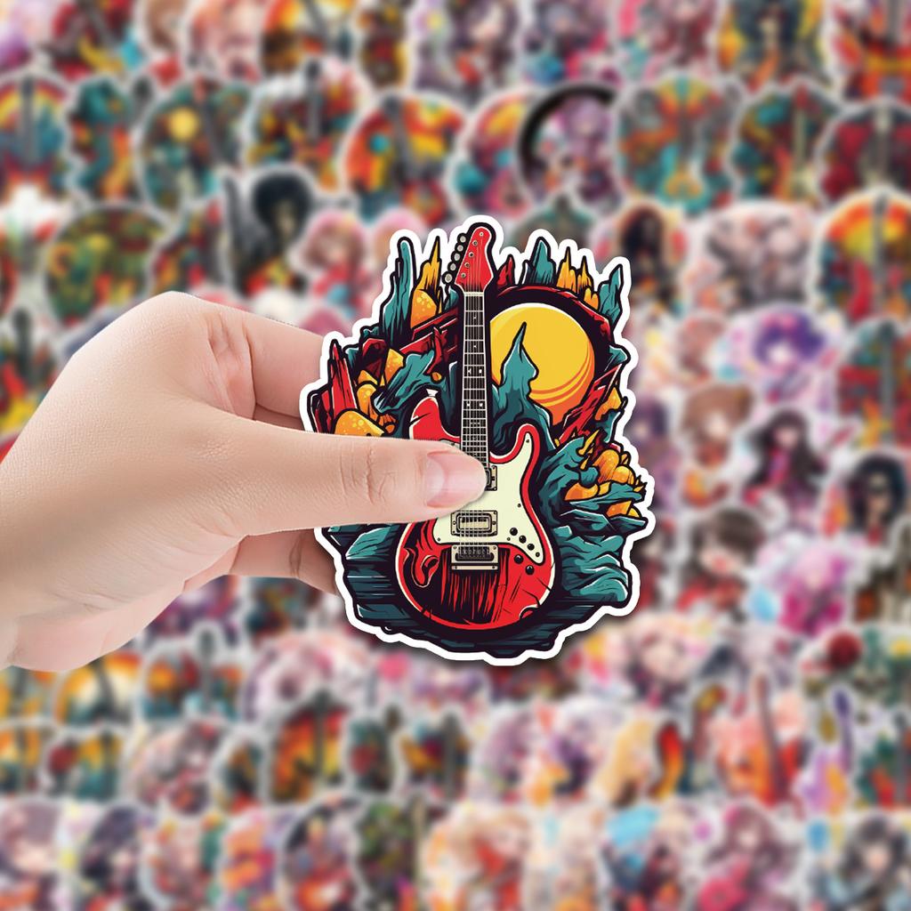 100 Rock Graffiti Stickers Pack Suitcase Skateboard Mobile Phone Decoration Stickers Waterproof Creative Children's Cartoon Stickers