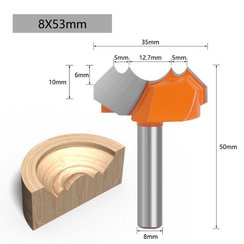 8 мм хвостовик, двойная дуга, Dragon Ball, круглые фрезы для древесины, деревообработки, гравировальный резак, профессиональный класс
