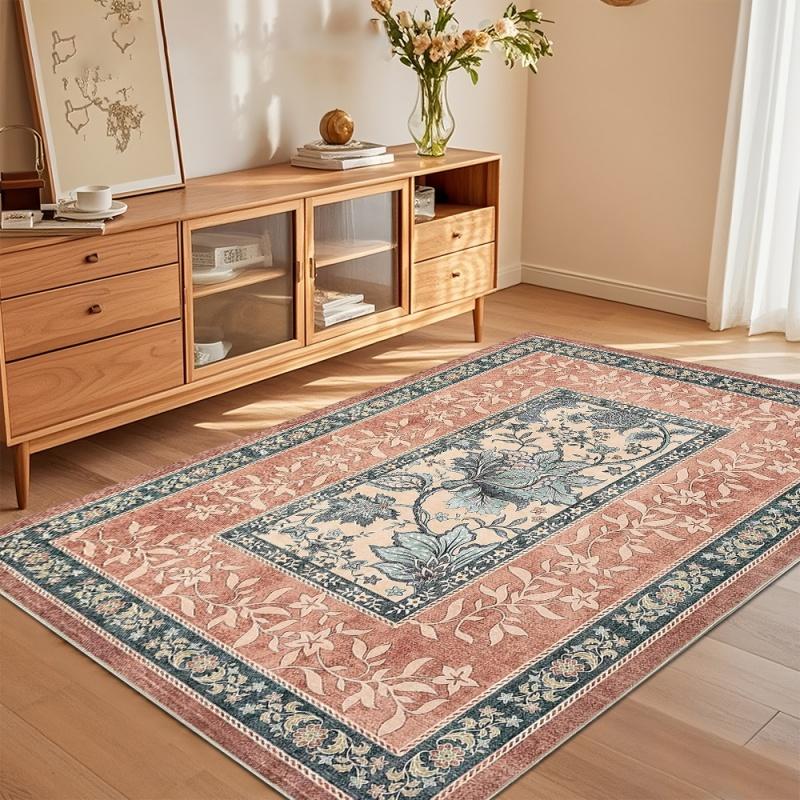 Vintage Persian Oriental Area Rug Farmhouse Home Decor Non Slip Floor Carpet for Living Room Bedroom