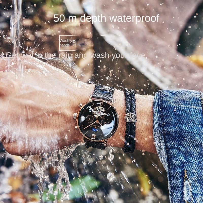 AILANG Watch Fashion Fully Automatic Mechanical Watch Male Watch Hollow Men's Watch Source