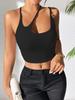 Casual Tank Top Irregular Collar Crop Tops Women Summer Camis Solid Color Camisole Fashion Tube Female Sleeveless Cropped Vest Y2K Clothes