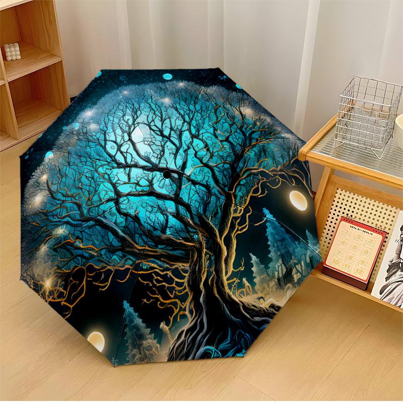 Tree of Life 5 Printed umbrella windproof folding umbrella portable sun and rain umbrella suitable for gifting