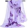 Women's Floral Butterfly Print Scarf – Lightweight Chiffon Shawl for Women, Summer Wrap, Airy Sheer Head Cover-Up