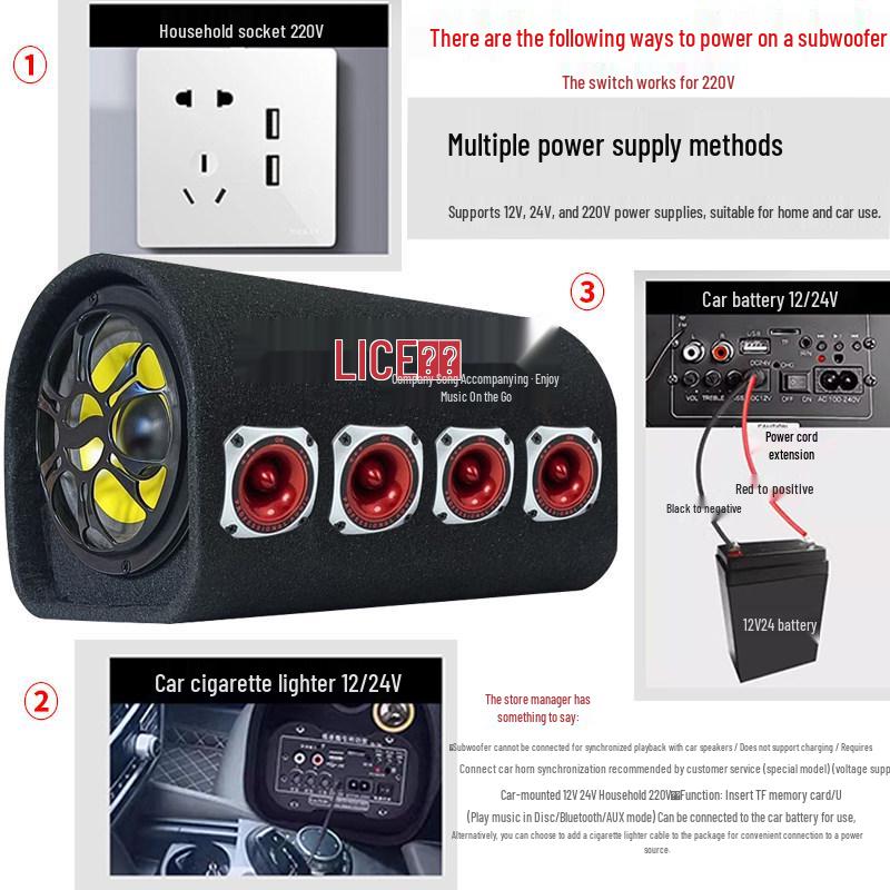 Высокопроизводительный Bluetooth-сабвуфер с фазоинвертором и 5 динамиками - 24 В/220 В