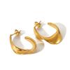 New 18k Gold Twist Piece Niche Titanium Steel Earrings Women's Simple and Versatile Ins Retro Stainless Steel Stud Earrings