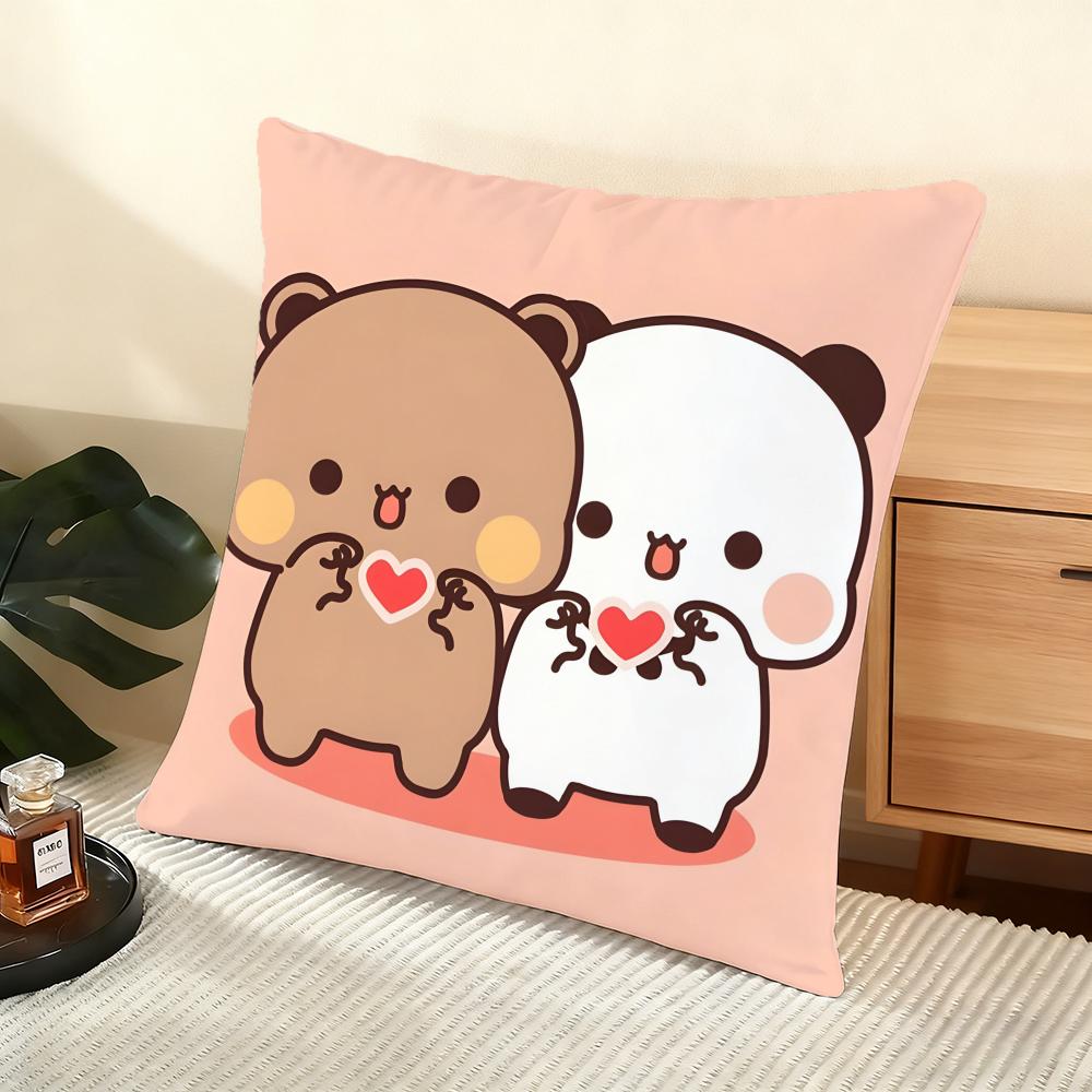 Bubu And Dudu Cushion Cover Soft Short Plush Pillow Cover Smooth Cozy Texture Aesthetic Cushion Case Home Decor