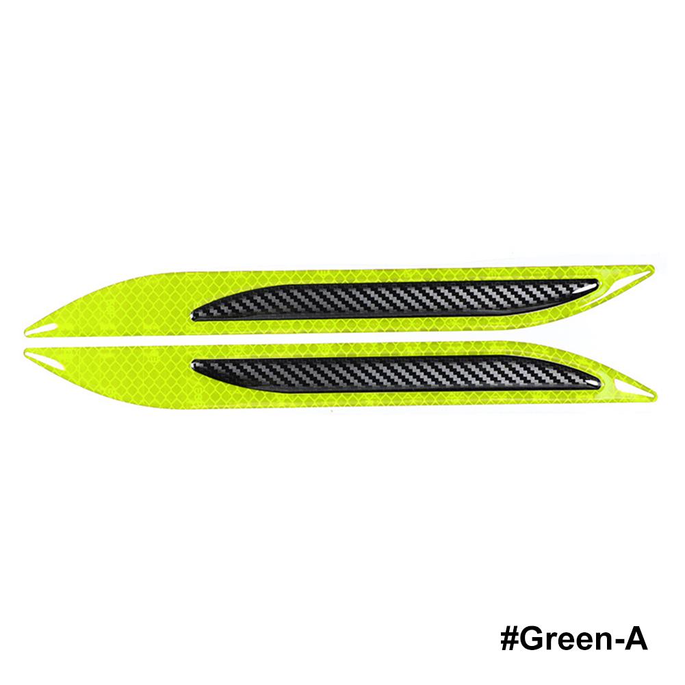 2 шт., светоотражающие полосы для автомобиля, защита для бампера, защитная наклейка из углеродного волокна, предупреждающая наклейка для автомобиля, лента против царапин, украшение автомобиля