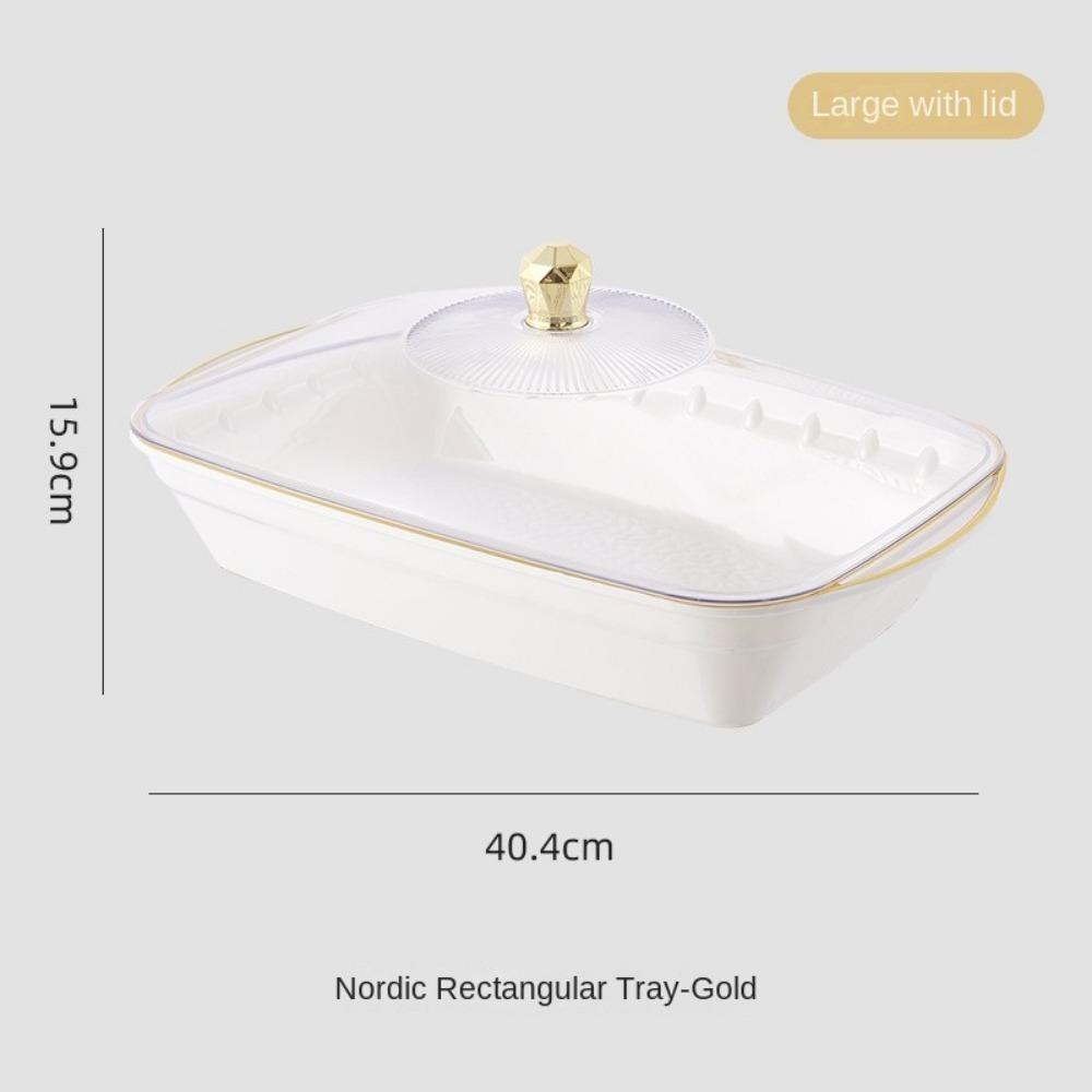 Transparent Buffet Food Tray Large Capacity Storage Box New Fruit Plate  Desktop Storage