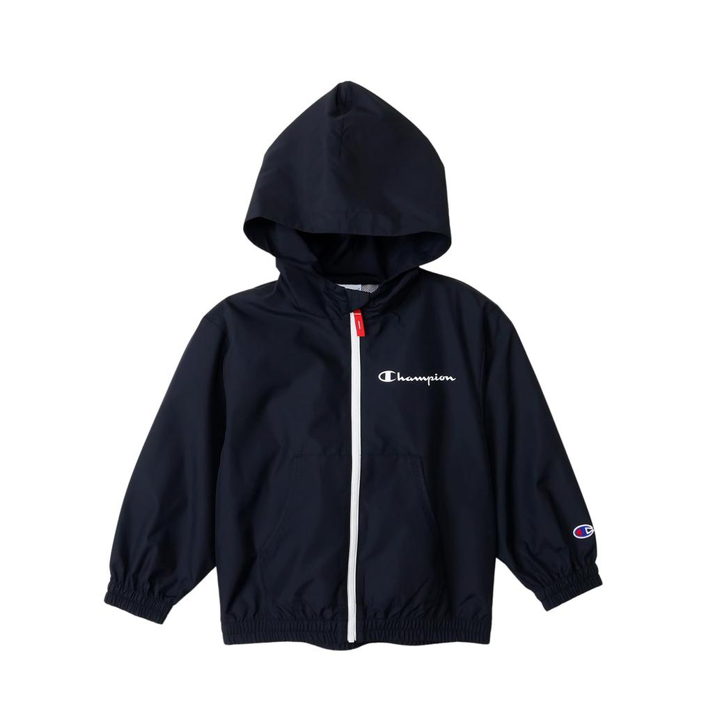 Champion Relax Fit Script Kids' Jacket, Water-Repellent, Logo, Packable, Boys' Casual, Black, CK-A610