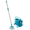 Set Balais Serpillère Avec Seau Essoreur À Roulettes Leifheit Clean Twist Disc Mop 52102, Serpillière À Franges, Seau Mobile 6 L
