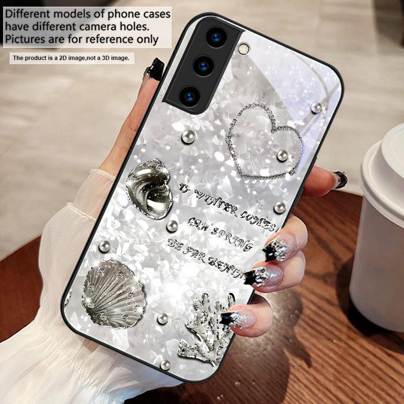 Красивый фиолетовый чехол для Samsung S25 S25 Edge S25Ultra S8 9 S10 20 U ltra S21 Pro 22 Plus S23 FE S24 Ultra стеклянный чехол для телефона