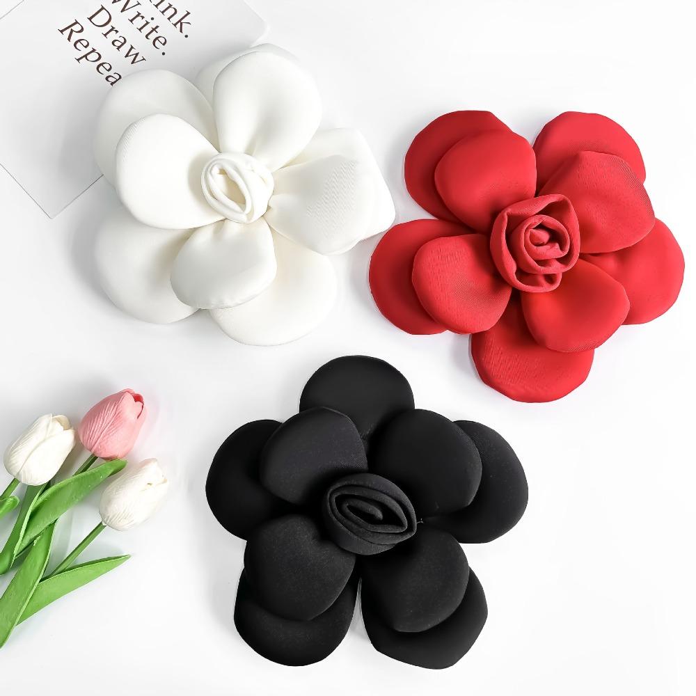 Soft 22cm Camellia Brooch Exquisite Formal Dress Badge Pin Large Flower Corsage Girls