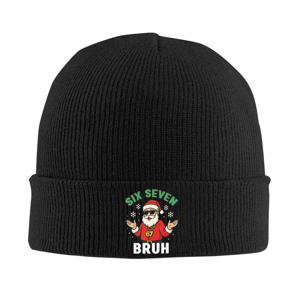 Six Seven 67 Christmas 6 7 Bruh 67 Meme Knit Hat Beanie Hats Hippie Thermal Elastic Men Women Bonnet Hats Winter Street Caps