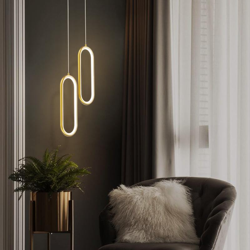 Прикроватная люстра для спальни, роскошный современный минималистичный светильник для главной спальни, гостиной, двуглавый подвесной светильник