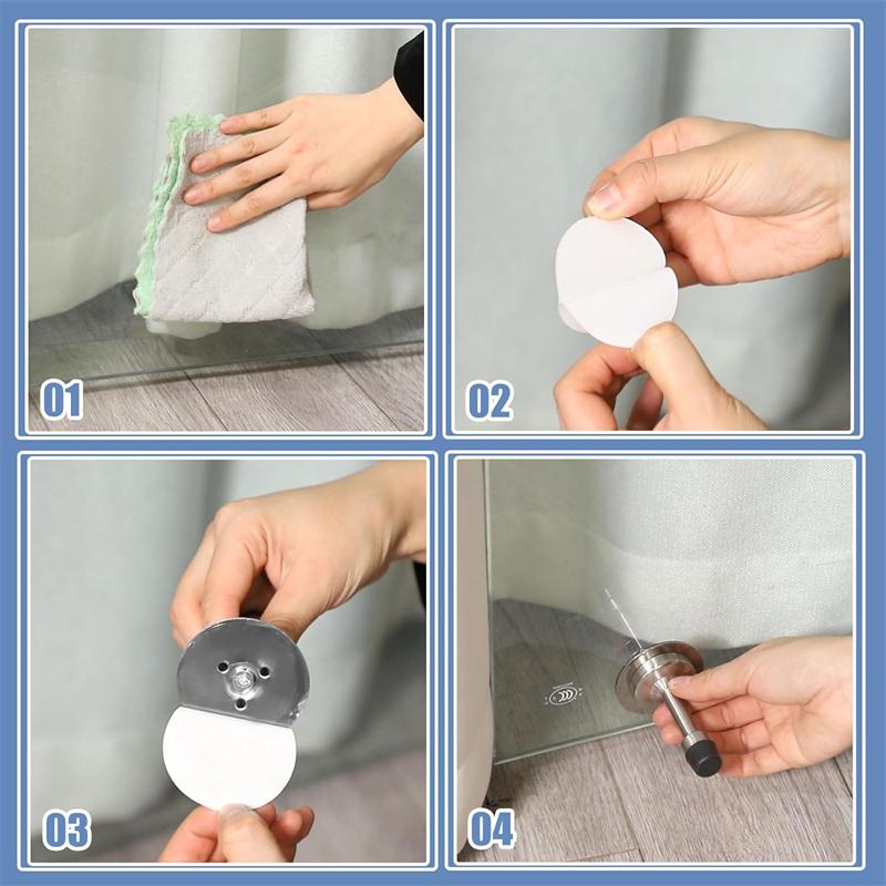 4 шт. самоклеящиеся дверные ограничители из нержавеющей стали с резиновым наконечником, настенная защита, дверная защелка, дверной стопор для домашнего офиса