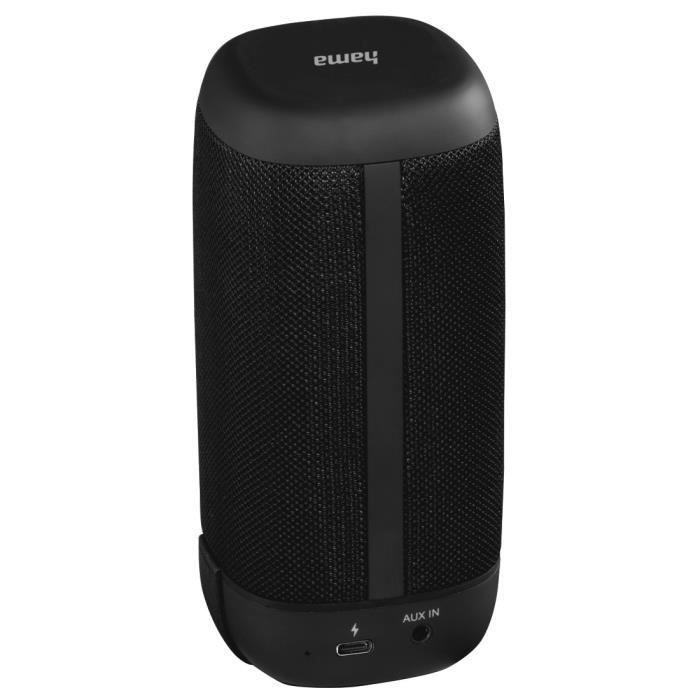 Enceinte Bluetooth - HAMA - Tube 3.0 - 3W - Noir - Résistante À L'eau