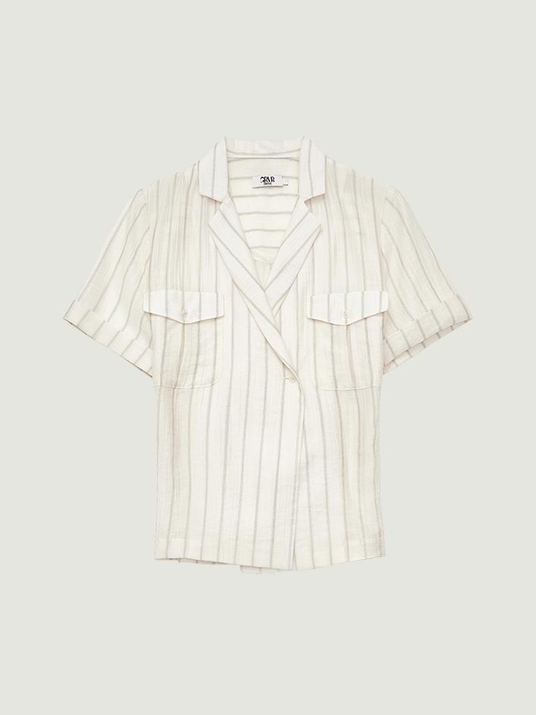 GROVE Maggy Stripe H/S Shirt (Ivory)