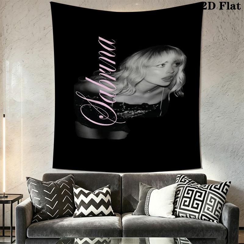 Sabrina Carpenter Charm Wall Hanging Printed Fabric Blanket Decorative Tapestries for Bedroom Living Room Home Decor