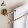 Towel Bars 60cm Double Rails Antique Brass Wall Shelves Towel Holder Bath Shelf Hanger Bathroom Accessories Towel Rack 3711F