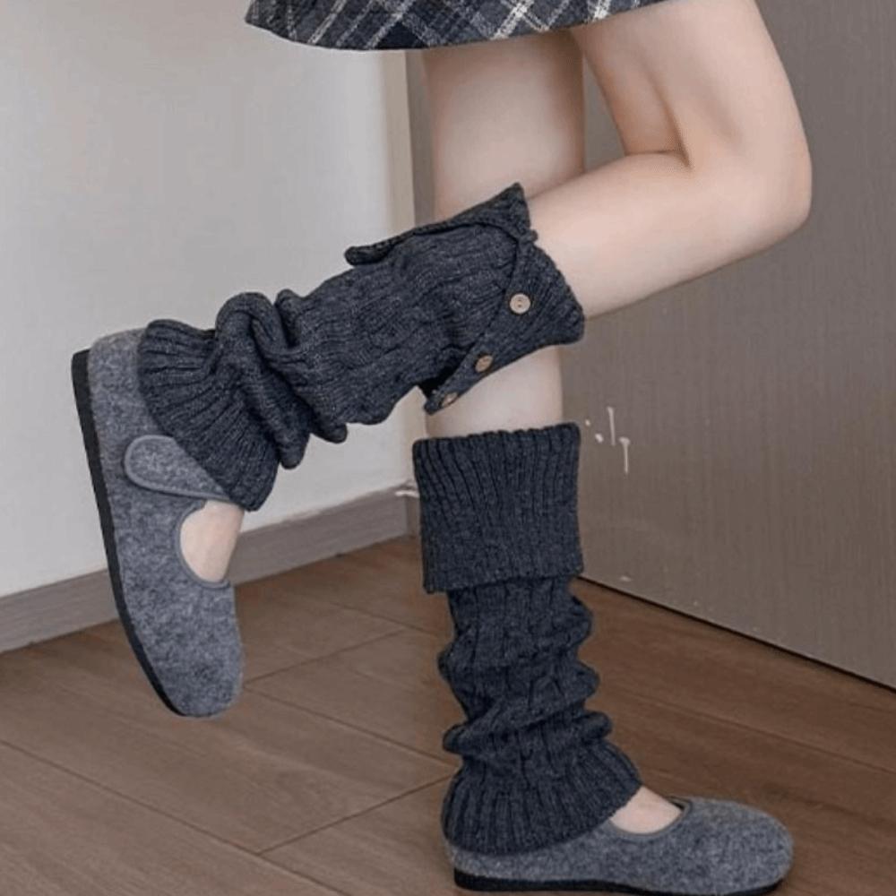 Детские гетры в стиле Харадзюку Японский стиль Длинные носки для детей Милые вязаные носки в стиле Лолита Зима