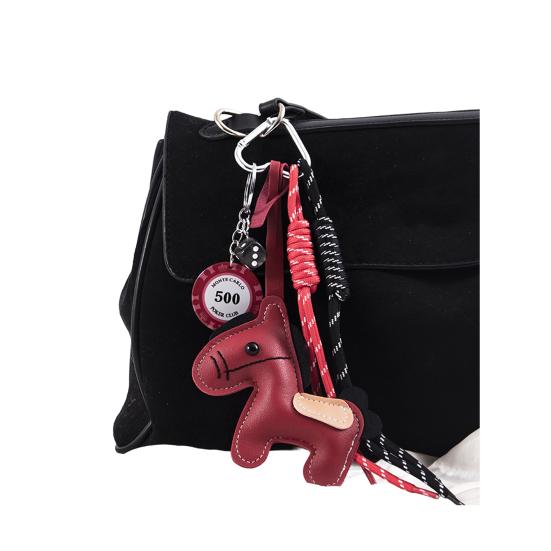 Брелок Яркий Цвет Искусственная Кожа Дизайн Лошади Брелок Подвеска Легкий Держатель для Ключей с Веревкой Аксессуар для Сумки для Телефона