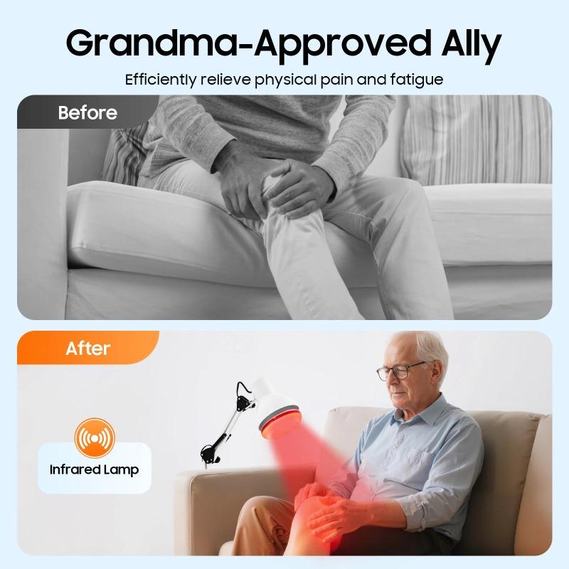 150W Infrared Heat Lamp Therapy Light - 360° Adjustable Clamp E27 Bulb for Muscle Pain Relief Home Physical Therapy