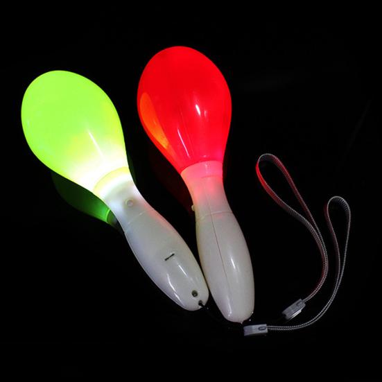 LED Flashing Maraca Lanyard Percussion Musical Instrument Concert Favor Toy