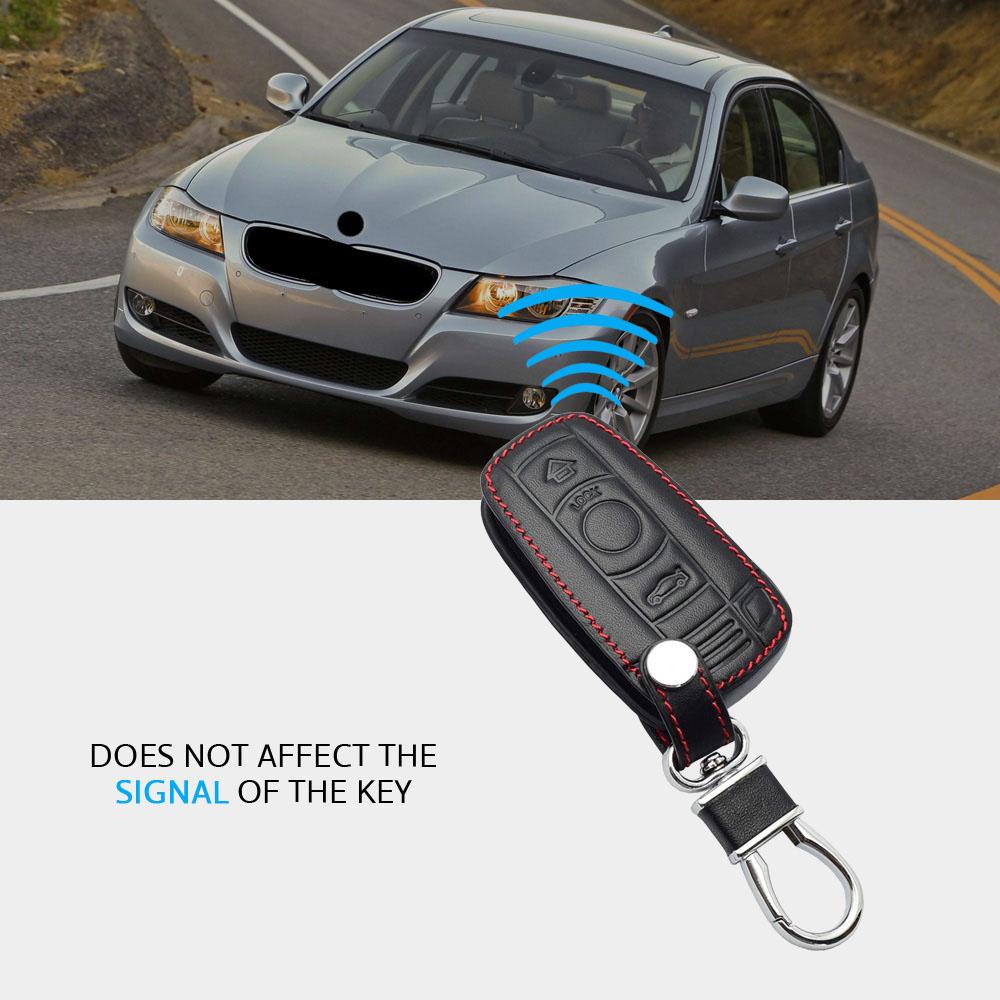 Кожаный чехол для автомобильного ключа для BMW 1, 3, 5, 6 серий E60, E61, E70, E81, E87, E90, E91, E92 320 X1, X5, X6 Z4, Защитная крышка для умного пульта дистанционного управления