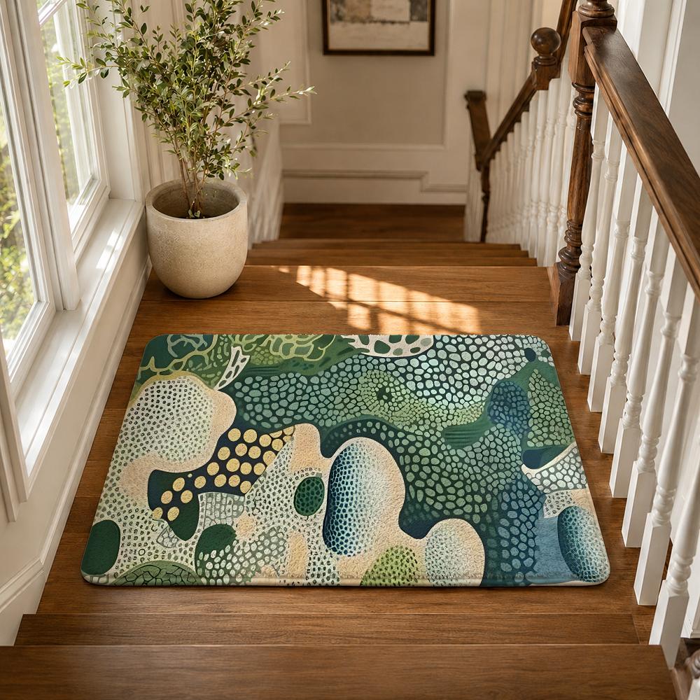 Kusama Yayoi Floor Mat Flannel Non-Slip Washable Soft Absorbent Rug For Bathroom Kitchen Bedroom Home Decor