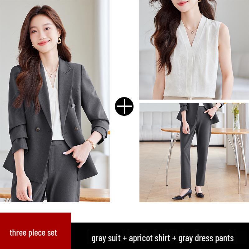 2024 Женский профессиональный осенний костюмный набор - Элегантный, плотный стиль для формальных поездок на работу и приема в отеле