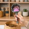 Мерная ложка для корма для животных, милая ложка в виде кошачьей лапы, 3D-печать, длинная уникальная ручка, подарок для влюбленных, лопатка для гранул, лакомств, контроль порций, практичное кормление