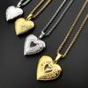 Men Women Lover Jewelry Friend Photo Picture Locket Heart Shaped Necklace Pendant