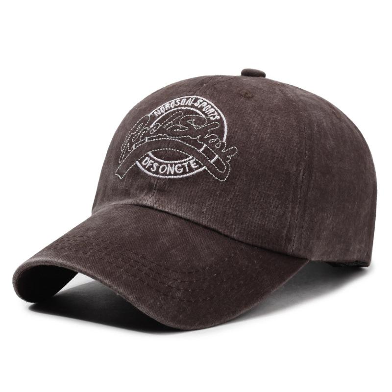 Retro Cap Trendy Versatile Washed Denim Baseball Cap Outdoor Men'S Travel Sunscreen Baseball Cap