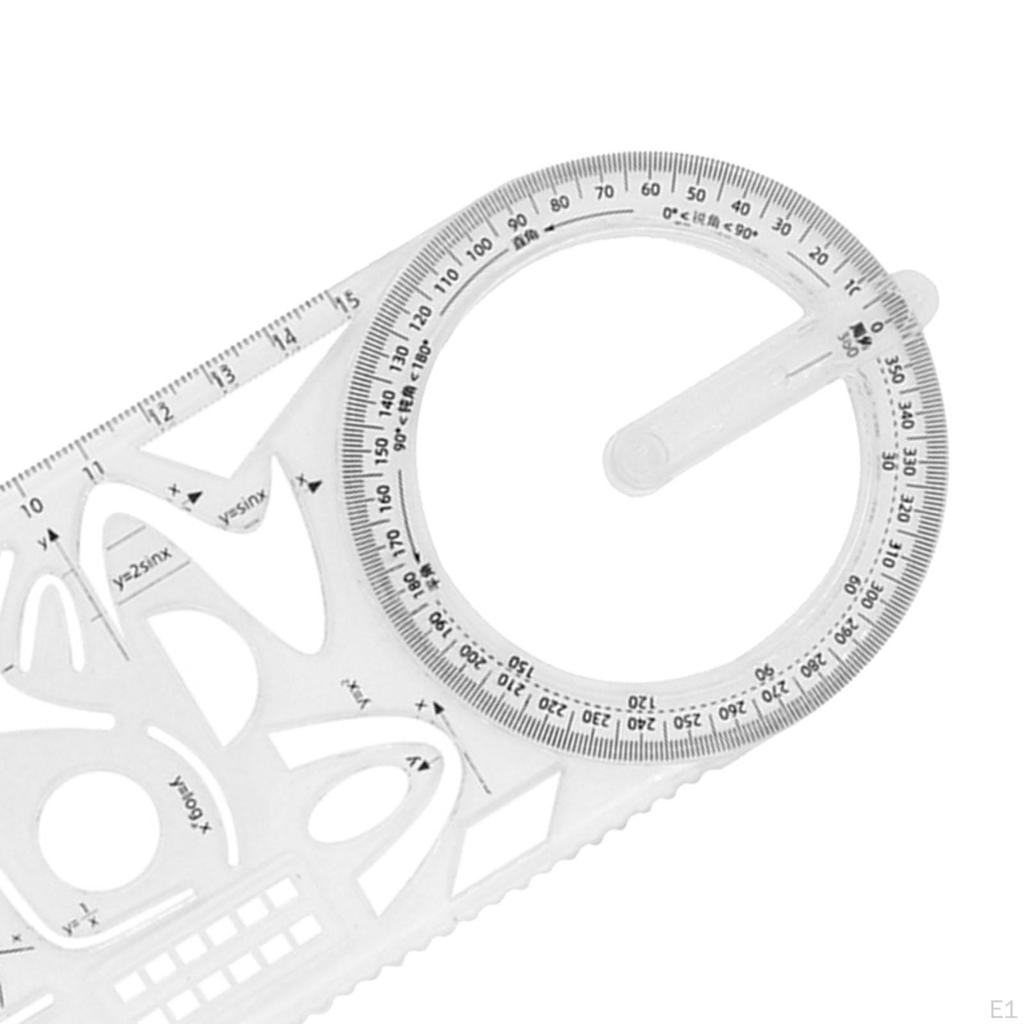 Geometric Ruler Drawing Template Measuring Plastic Draft Rulers for School