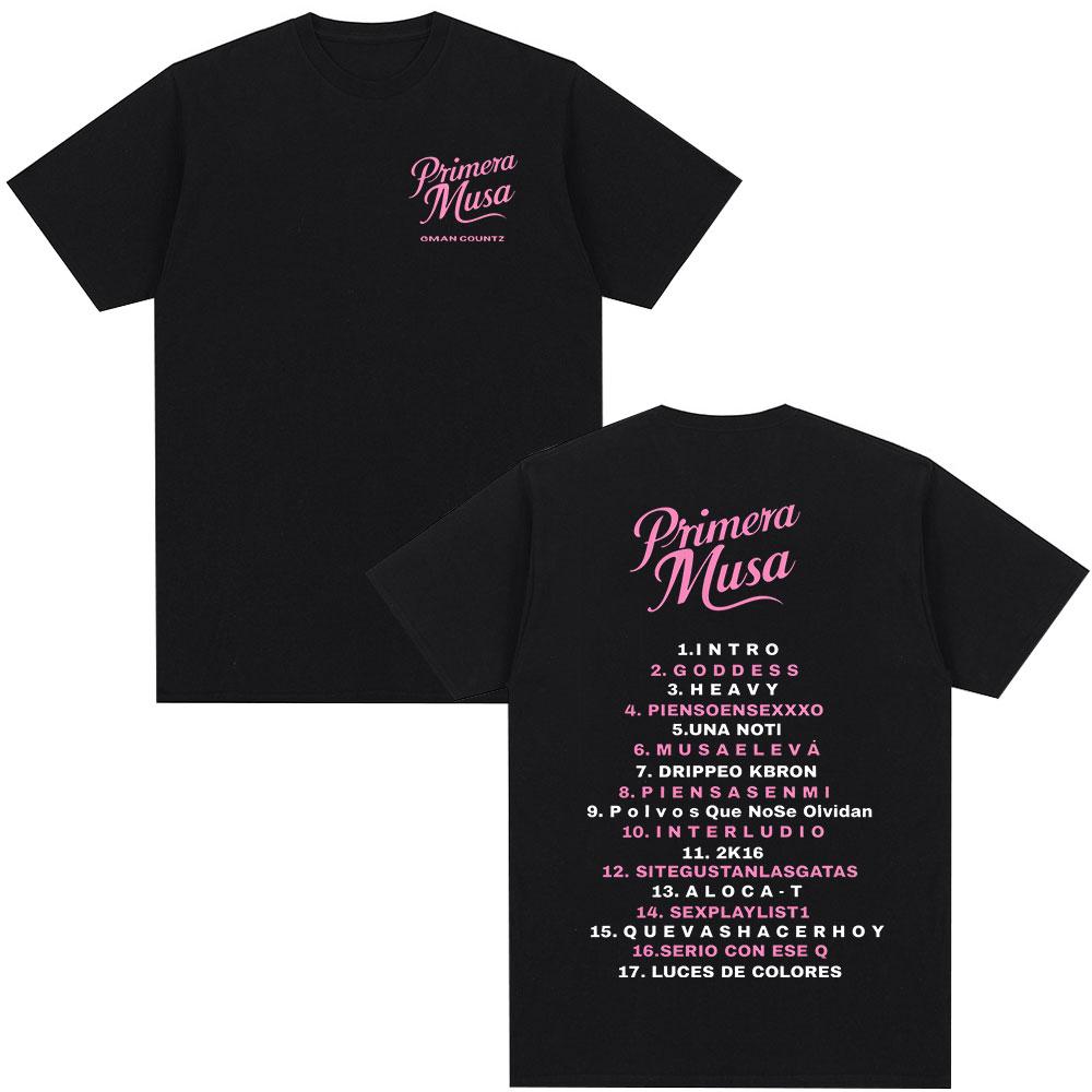 Rap Singer Omar Courtz Primera Musa Album Tour Tshirt 2026 Summer New Mens Womens Hiphop Fashion Casual Cotton Tshirt